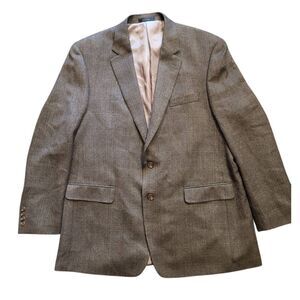Lauren Ralph Lauren Blazer Sports Jacket Men's 46 Long Brown Wool Herringbone